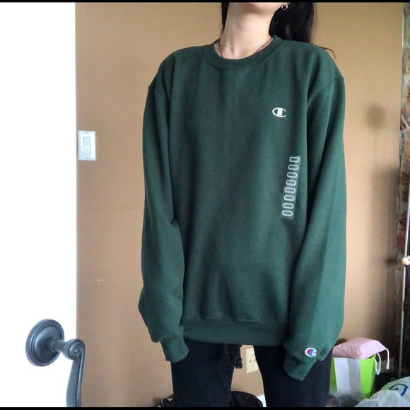 SOLD Dark Green Champion Crewneck - Picture 2 of 5